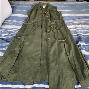 Olive Dress with buttons